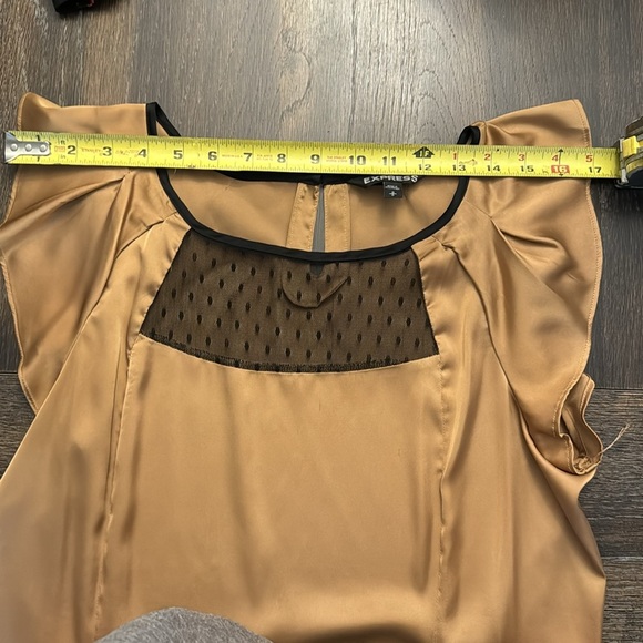 Express Satin Short Sleeve Blouse Lace Detail size small - Picture 5 of 7